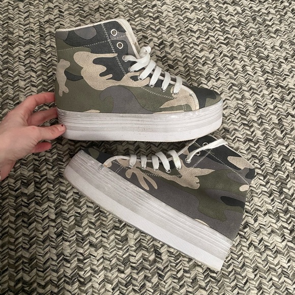 Jeffrey Campbell JC PLAY platform camo high top sneakers Sz8 - Picture 2 of 6